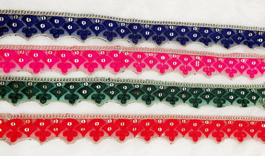 Embroidered Scallop Lace Trim, Gold Sequins Trimming, 3 Yards Trim Sewing Decorative Ribbon